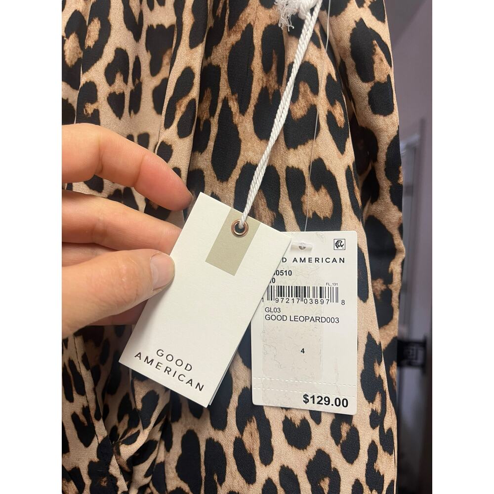 Good American Georgette Wrap Bodysuit Leopard Top | Sz 4, XL | NEW $129 - Picture 9 of 15